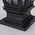 Lampes solaires rectangulaires d'extérieur en métal noir/bronze pour poteaux, idéales pour le jardin et la cour.