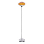 Lampadaire moderne en métal et verre bullé jaune avec LED