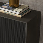 Commode élégante en bois et métal noir-gris avec tiroirs à fermeture douce