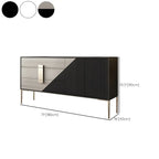 Commode élégante en bois et métal noir-gris avec tiroirs à fermeture douce