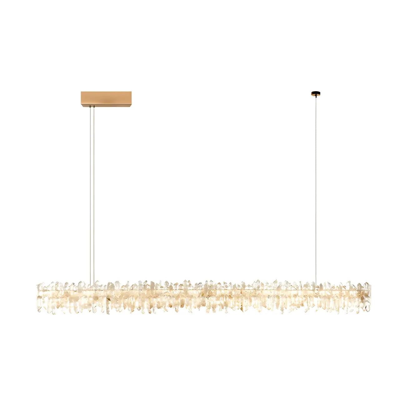 Suspension moderne à LED en cristal clair pour îlot de cuisine