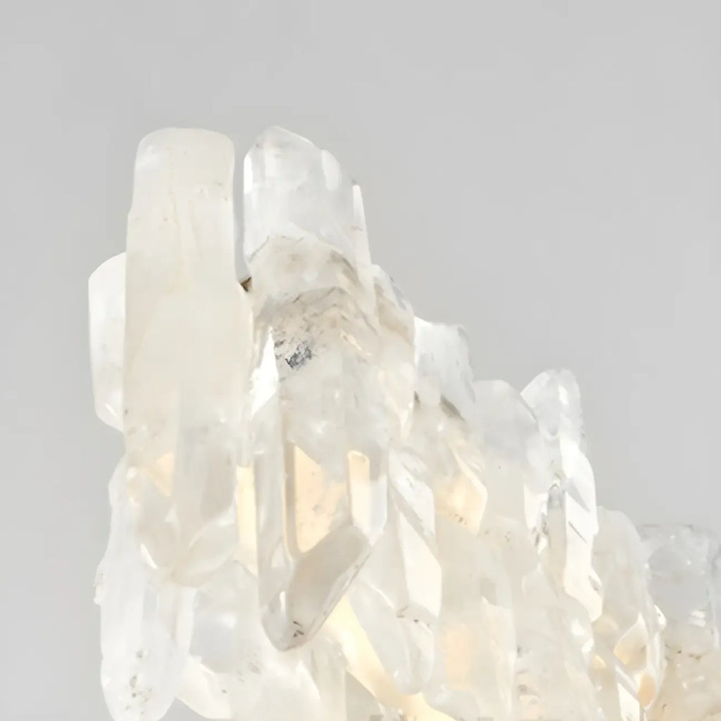 Suspension moderne à LED en cristal clair pour îlot de cuisine