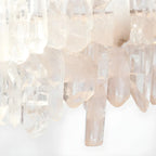 Suspension moderne à LED en cristal clair pour îlot de cuisine