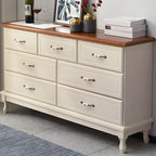 Commode double contemporaine en bois massif blanc-brun