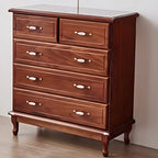 Commode double contemporaine en bois massif blanc-brun