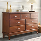 Commode double contemporaine en bois massif blanc-brun