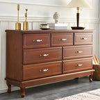 Commode double contemporaine en bois massif blanc-brun