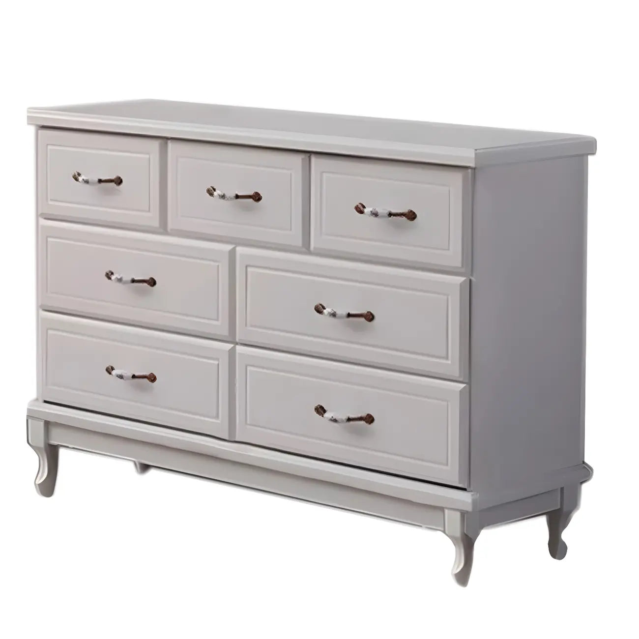 Commode double contemporaine en bois massif blanc-brun