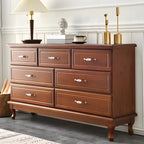 Commode double contemporaine en bois massif blanc-brun