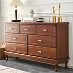 Commode double contemporaine en bois massif blanc-brun
