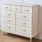 Commode double contemporaine en bois massif blanc-brun