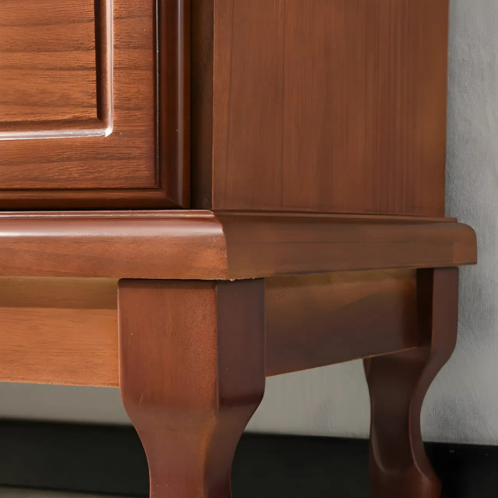 Commode double contemporaine en bois massif blanc-brun