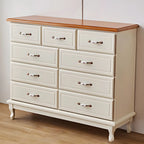 Commode double contemporaine en bois massif blanc-brun