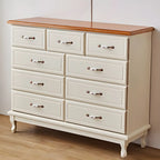 Commode double contemporaine en bois massif blanc-brun