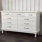 Commode double contemporaine en bois massif blanc-brun