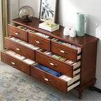 Commode double contemporaine en bois massif blanc-brun
