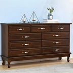 Commode double contemporaine en bois massif blanc-brun