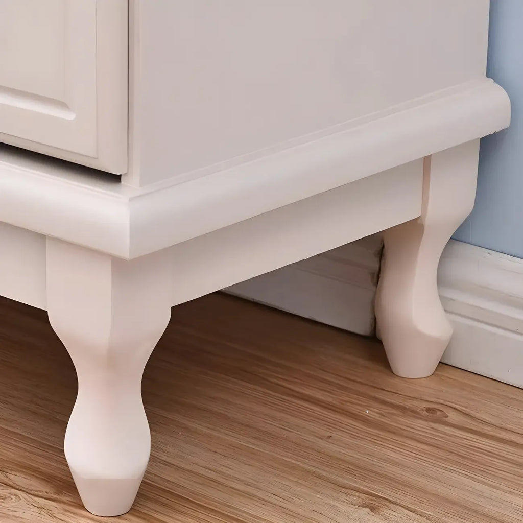 Commode double contemporaine en bois massif blanc-brun