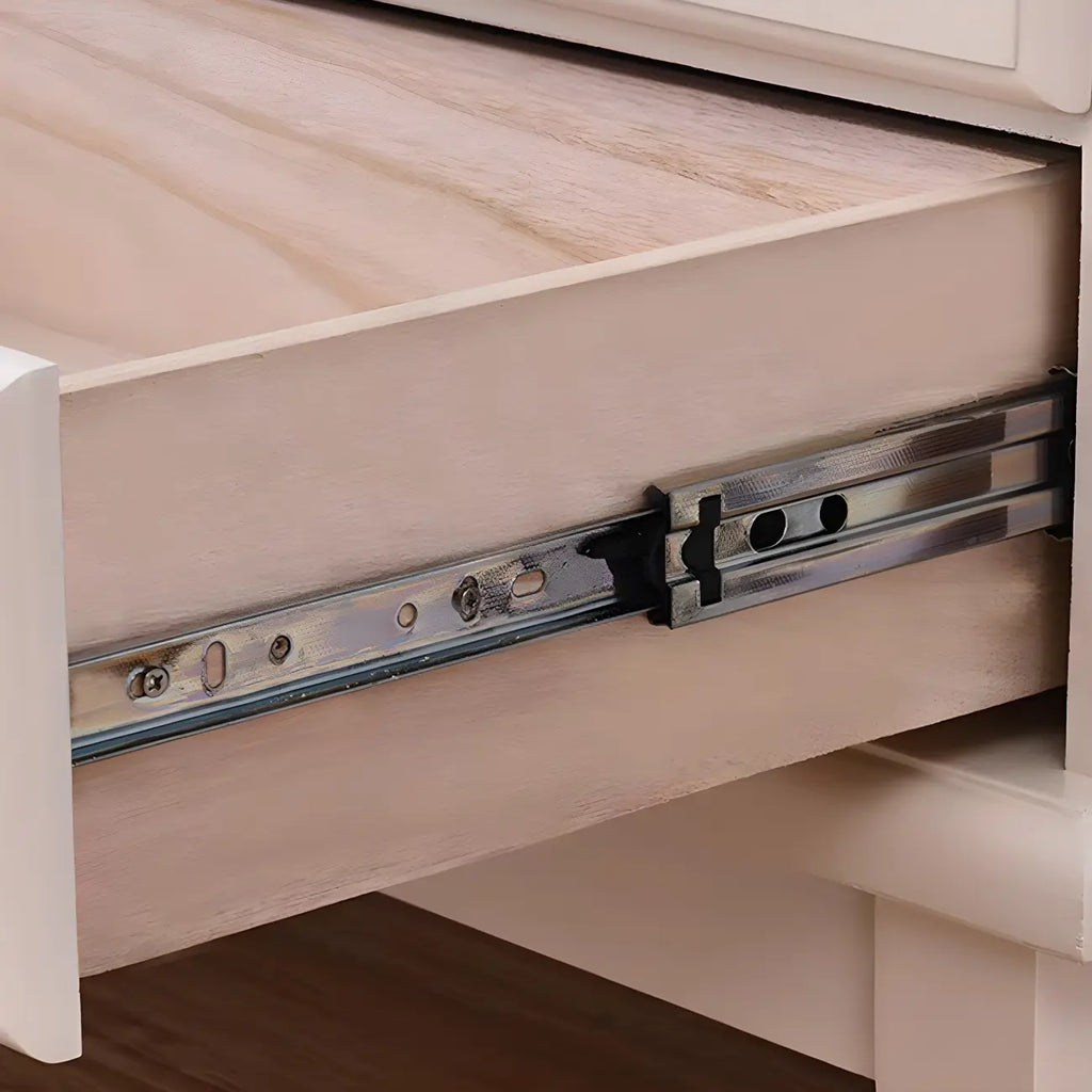 Commode double contemporaine en bois massif blanc-brun