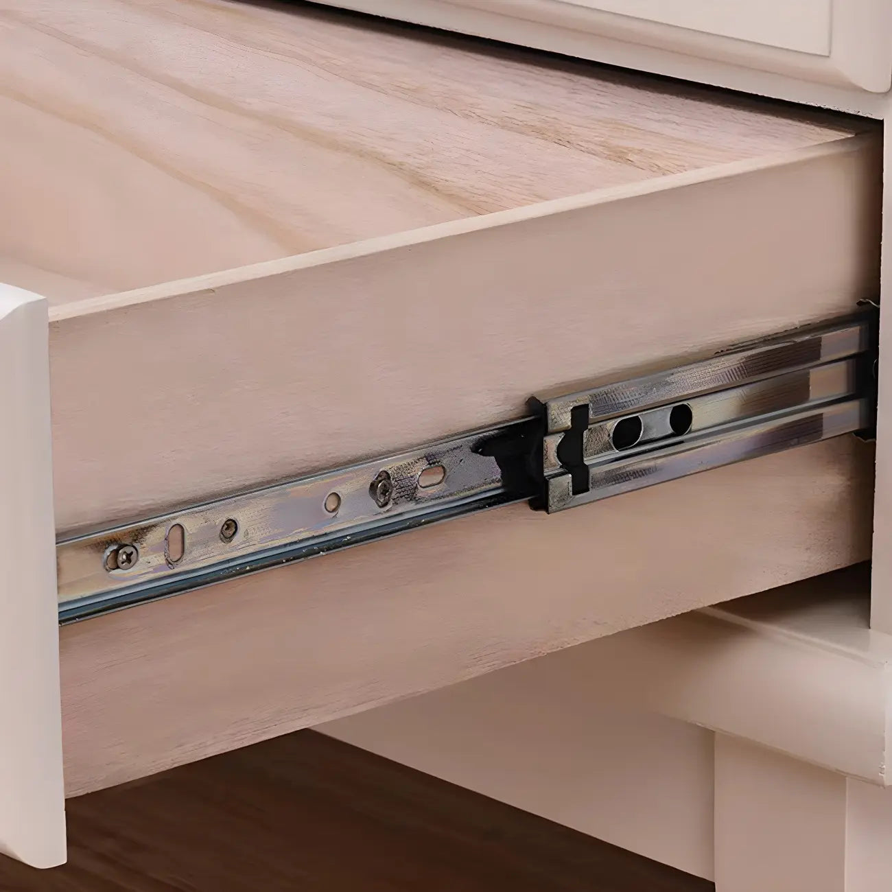 Commode double contemporaine en bois massif blanc-brun