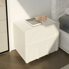 Petite table de chevet moderne blanche à 2 tiroirs en bois massif
