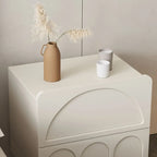 Petite table de chevet moderne blanche à 2 tiroirs en bois massif