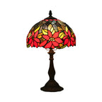 Lampe de table vintage en verre coloré rouge, forme cylindrique