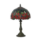 Lampe de table vintage en verre coloré rouge, forme cylindrique