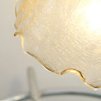 Lampe de table exquise en verre brun à bras courbé en forme de fleur