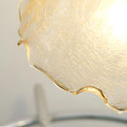 Lampe de table exquise en verre brun à bras courbé en forme de fleur
