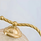 Lampe de table exquise en verre brun à bras courbé en forme de fleur