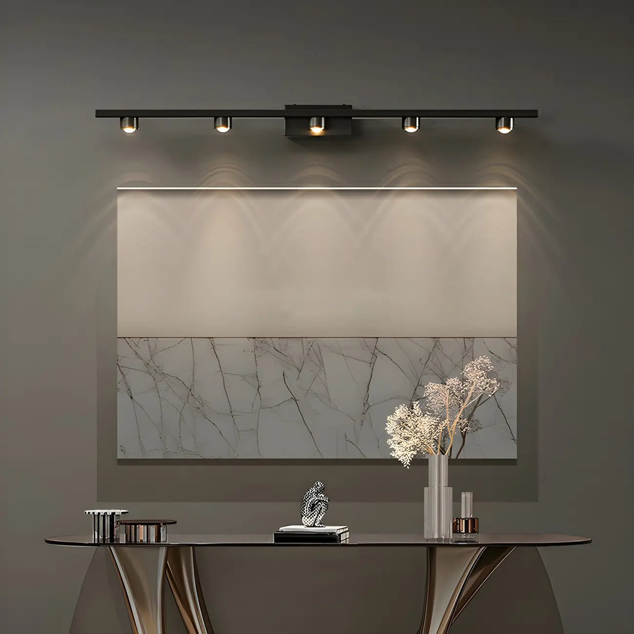 Applique murale LED classique en tube métallique avec abat-jour pour salle de bain