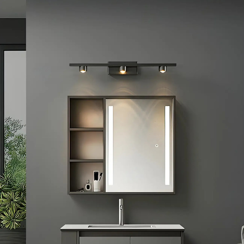 Applique murale LED classique en tube métallique avec abat-jour pour salle de bain