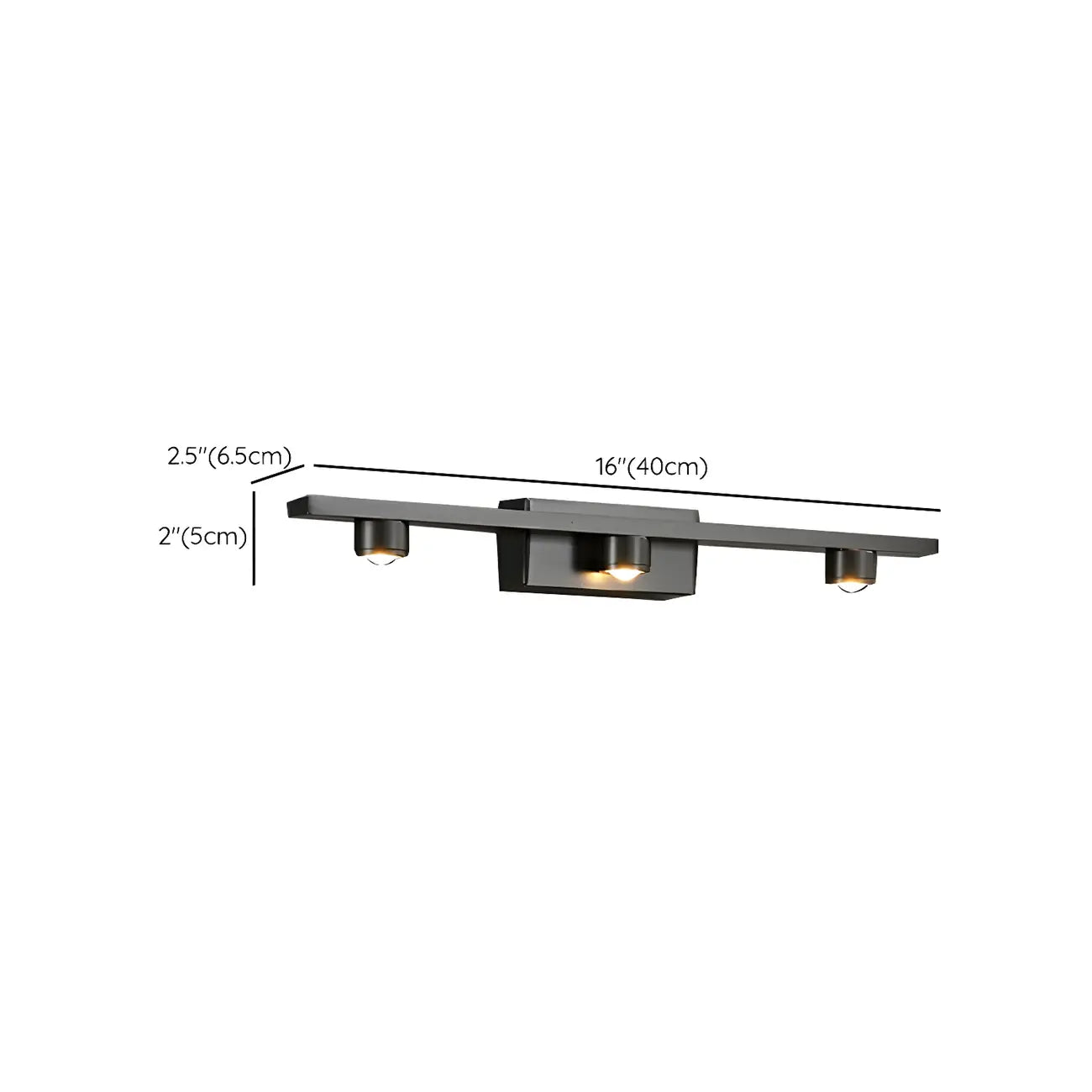 Applique murale LED classique en tube métallique avec abat-jour pour salle de bain