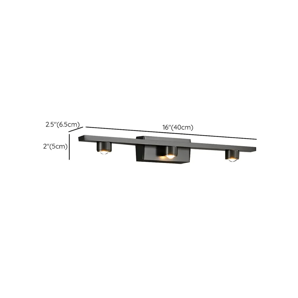 Applique murale LED classique en tube métallique avec abat-jour pour salle de bain