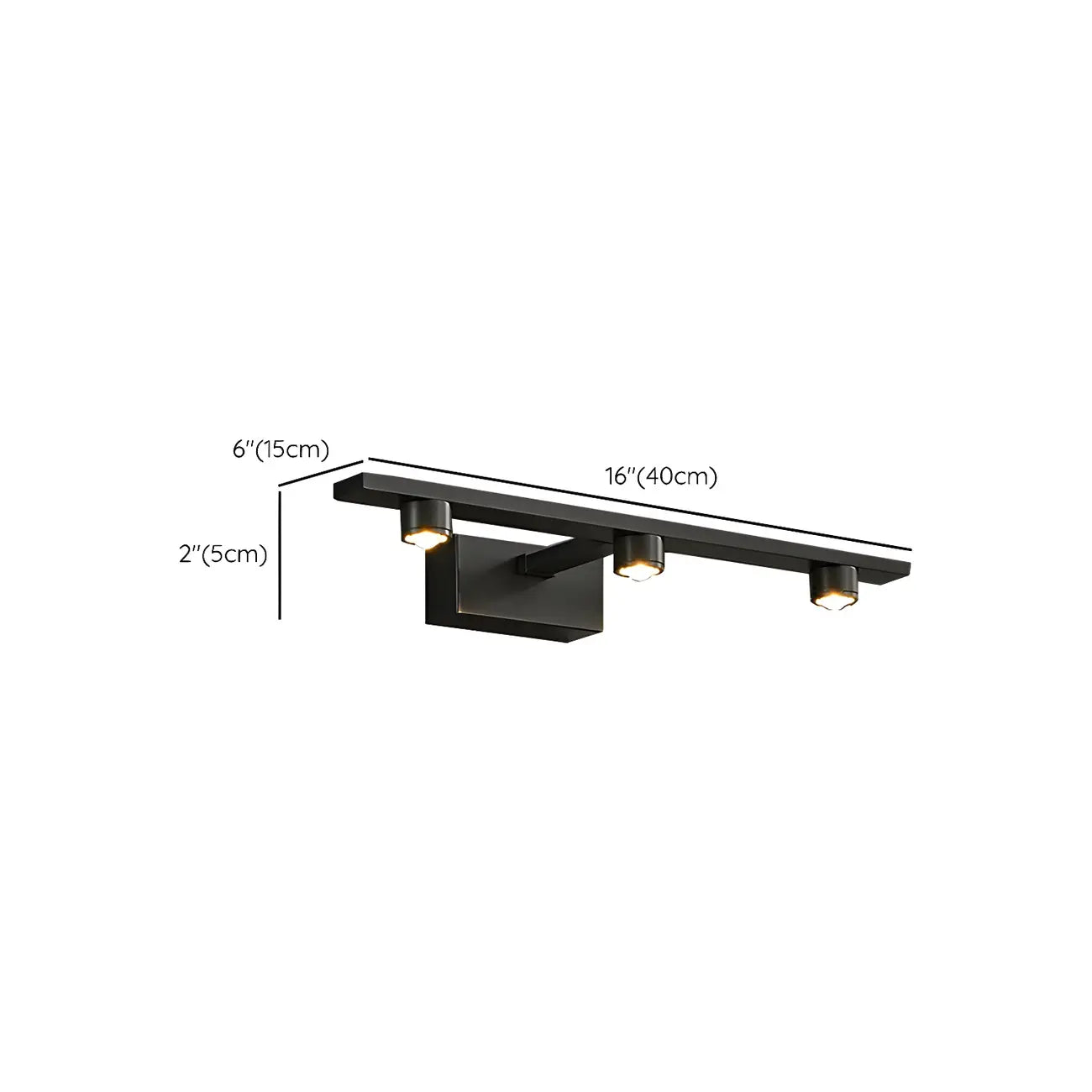 Applique murale LED classique en tube métallique avec abat-jour pour salle de bain