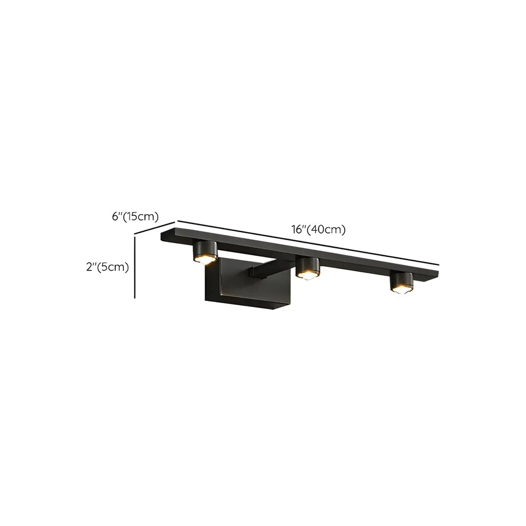 Applique murale LED classique en tube métallique avec abat-jour pour salle de bain