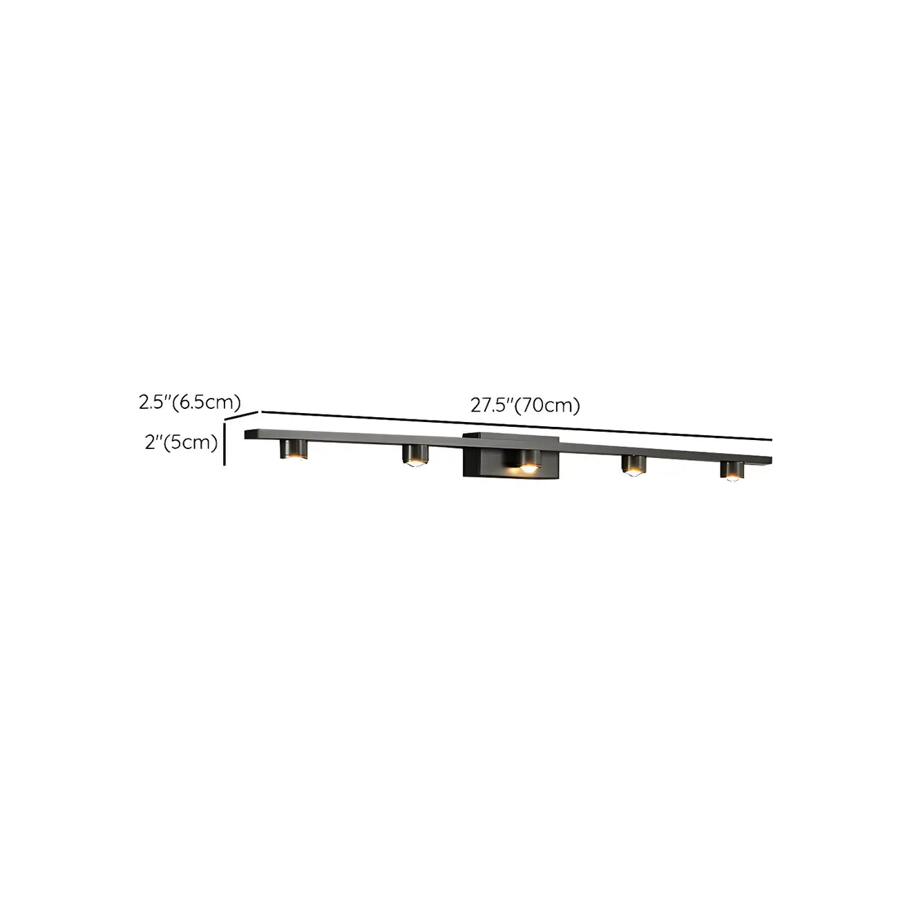 Applique murale LED classique en tube métallique avec abat-jour pour salle de bain