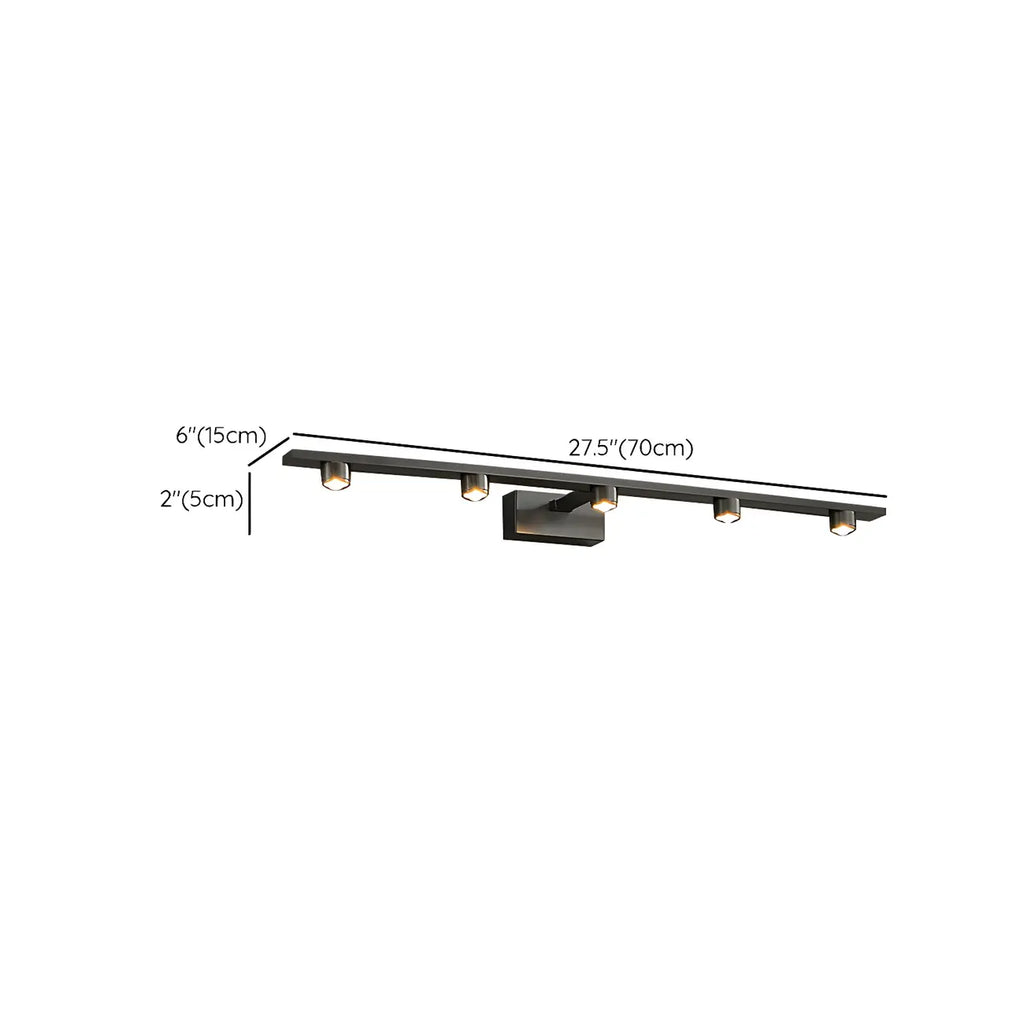 Applique murale LED classique en tube métallique avec abat-jour pour salle de bain