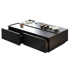 Table basse rectangulaire relevable avec rangement en bois de noyer noir