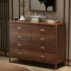 Commode double traditionnelle en bois brun avec tiroirs à fermeture douce