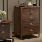 Commode double traditionnelle en bois brun avec tiroirs à fermeture douce