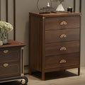Commode double traditionnelle en bois brun avec tiroirs à fermeture douce