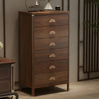 Commode double traditionnelle en bois brun avec tiroirs à fermeture douce