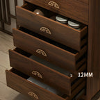 Commode double traditionnelle en bois brun avec tiroirs à fermeture douce
