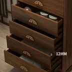 Commode double traditionnelle en bois brun avec tiroirs à fermeture douce