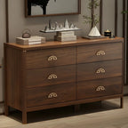 Commode double traditionnelle en bois brun avec tiroirs à fermeture douce