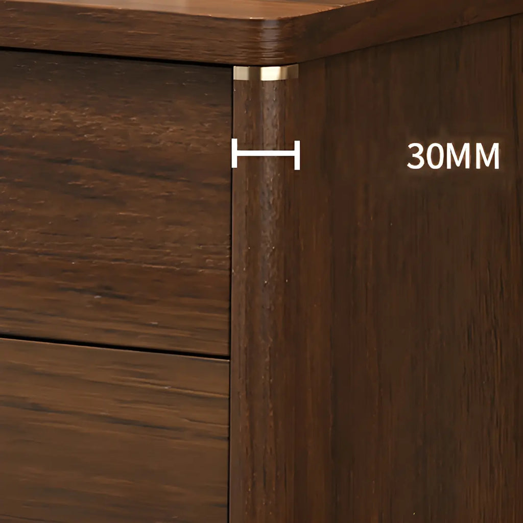 Commode double traditionnelle en bois brun avec tiroirs à fermeture douce