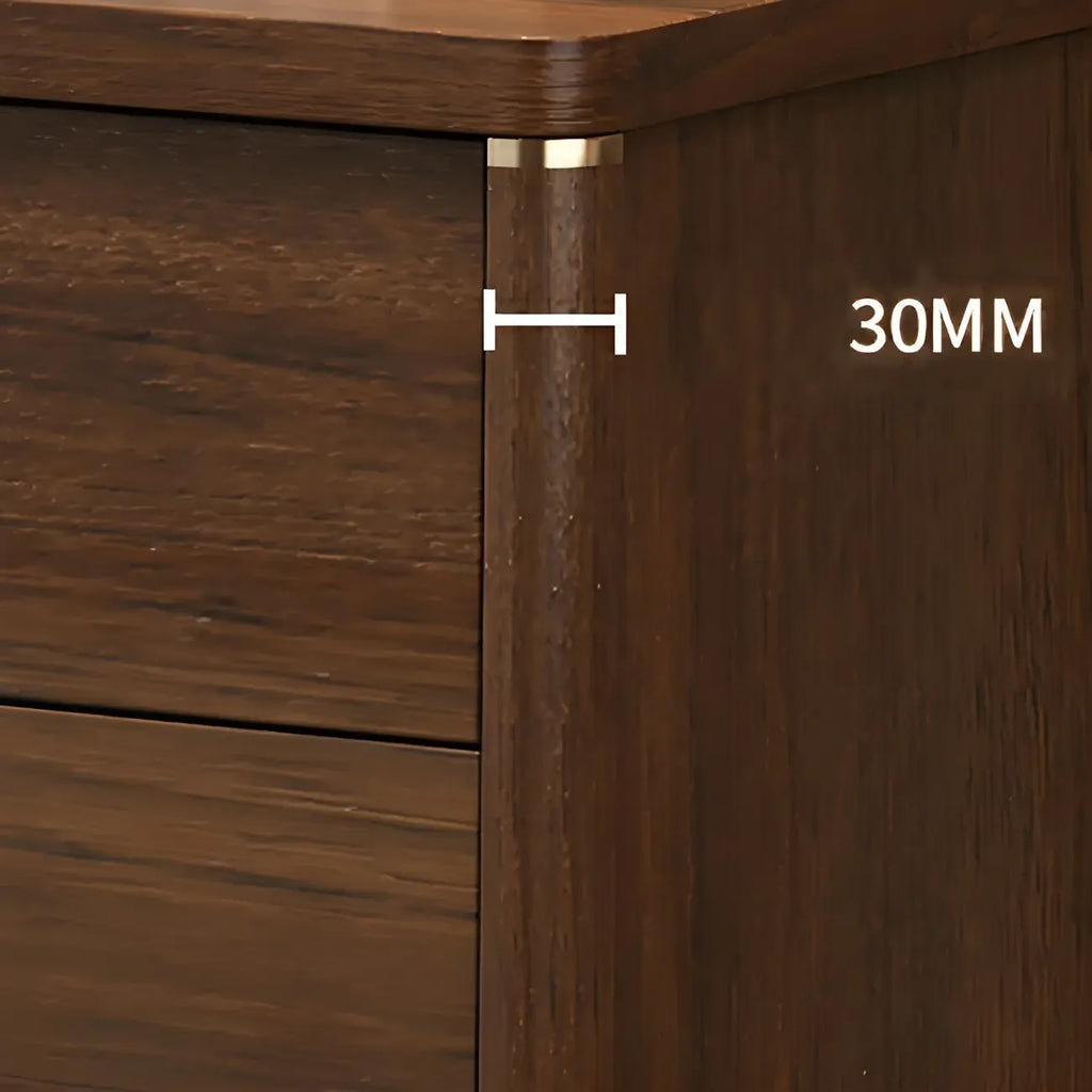 Commode double traditionnelle en bois brun avec tiroirs à fermeture douce