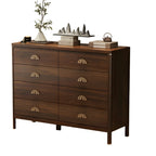 Commode double traditionnelle en bois brun avec tiroirs à fermeture douce